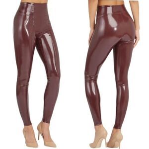 SPANX Shiny Burgundy Leggings